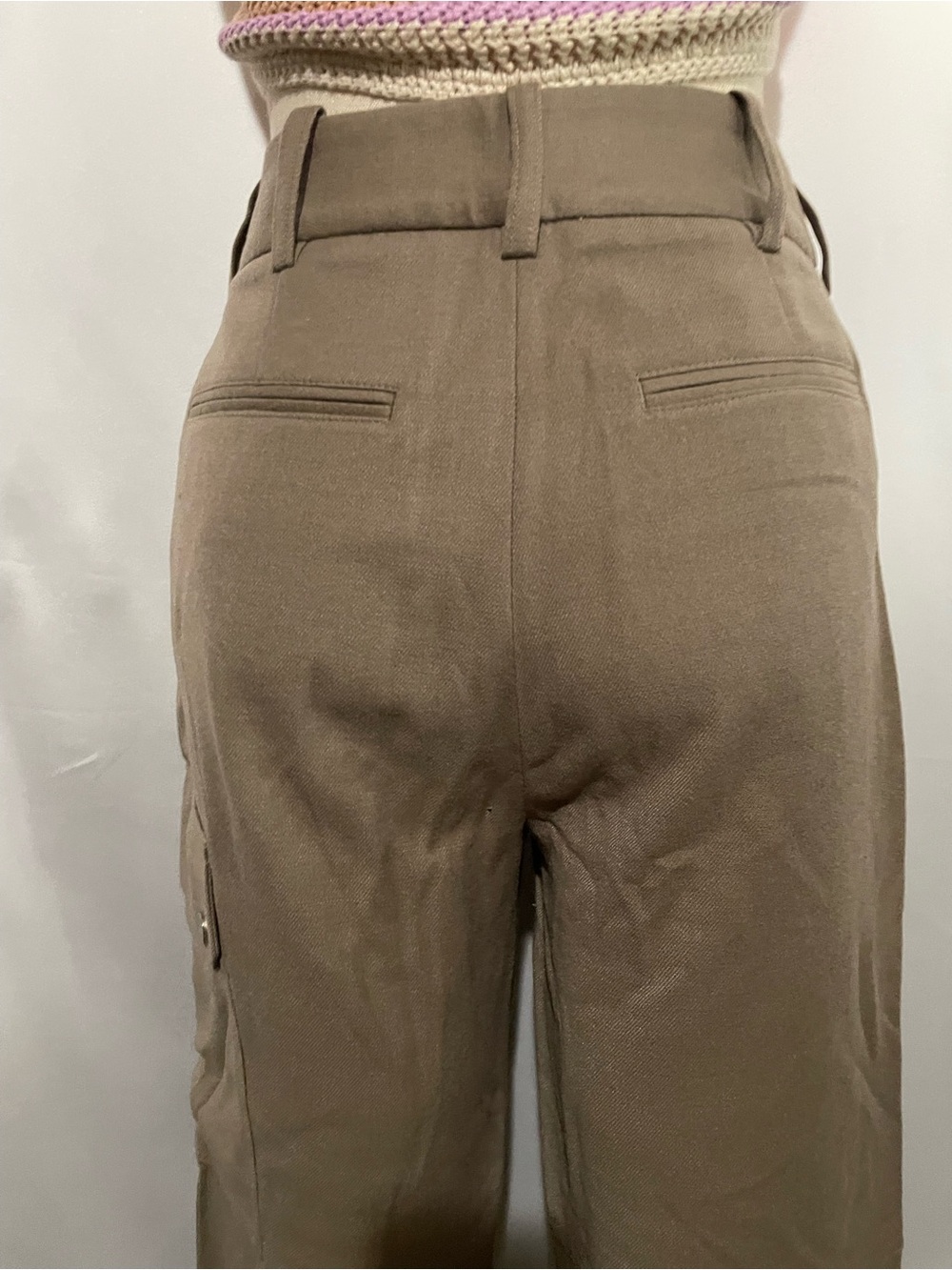 Reiss Cropped Utility Cargo Pants in Brown - Picture 4 of 8